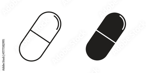 Capsule icon concept set. Simple icon collection