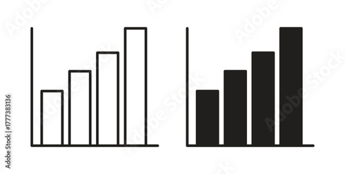 Chart histogram icon concept set. Simple icon collection