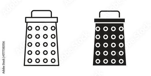 Cheese grater icon concept set. Simple icon collection