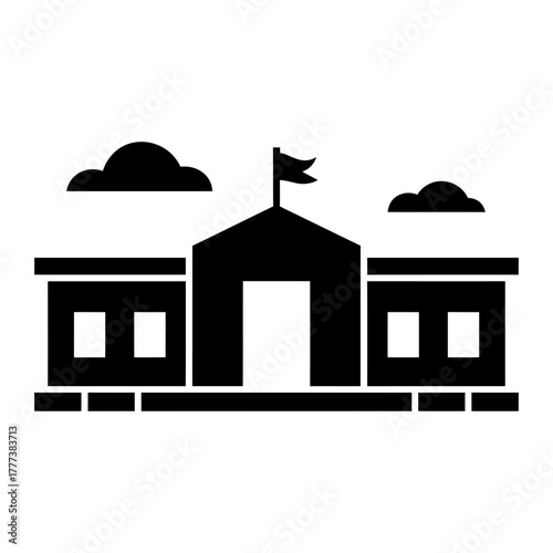 Detention Center icon Silhouette vector on white background