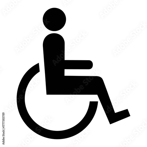 Disability wheel chair icon Silhouette vector style on white background