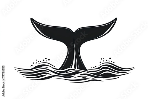Whale tail icon and symbol illustration. Whale tail logo.