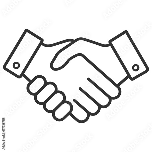 Handshake icon. Business agreement, partnership, friendship and trust concept on transparent background