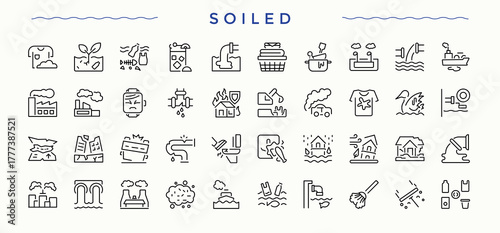 Soiled icon set. Plant icon set. Related to agronomy, eco, agriculture, harvest, farm, gardening and more. Editable stroke collections.