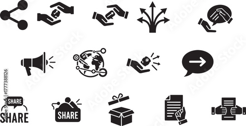 Sharing concepts communication global connection and exchange share network