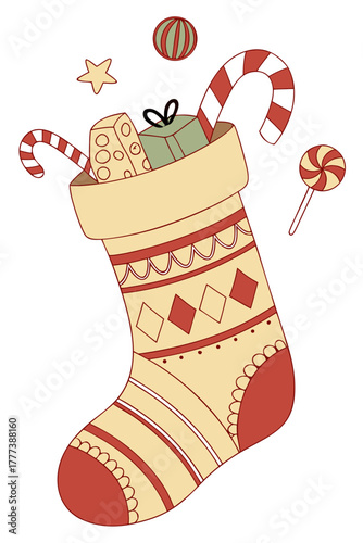 christmas sock isolated on white
