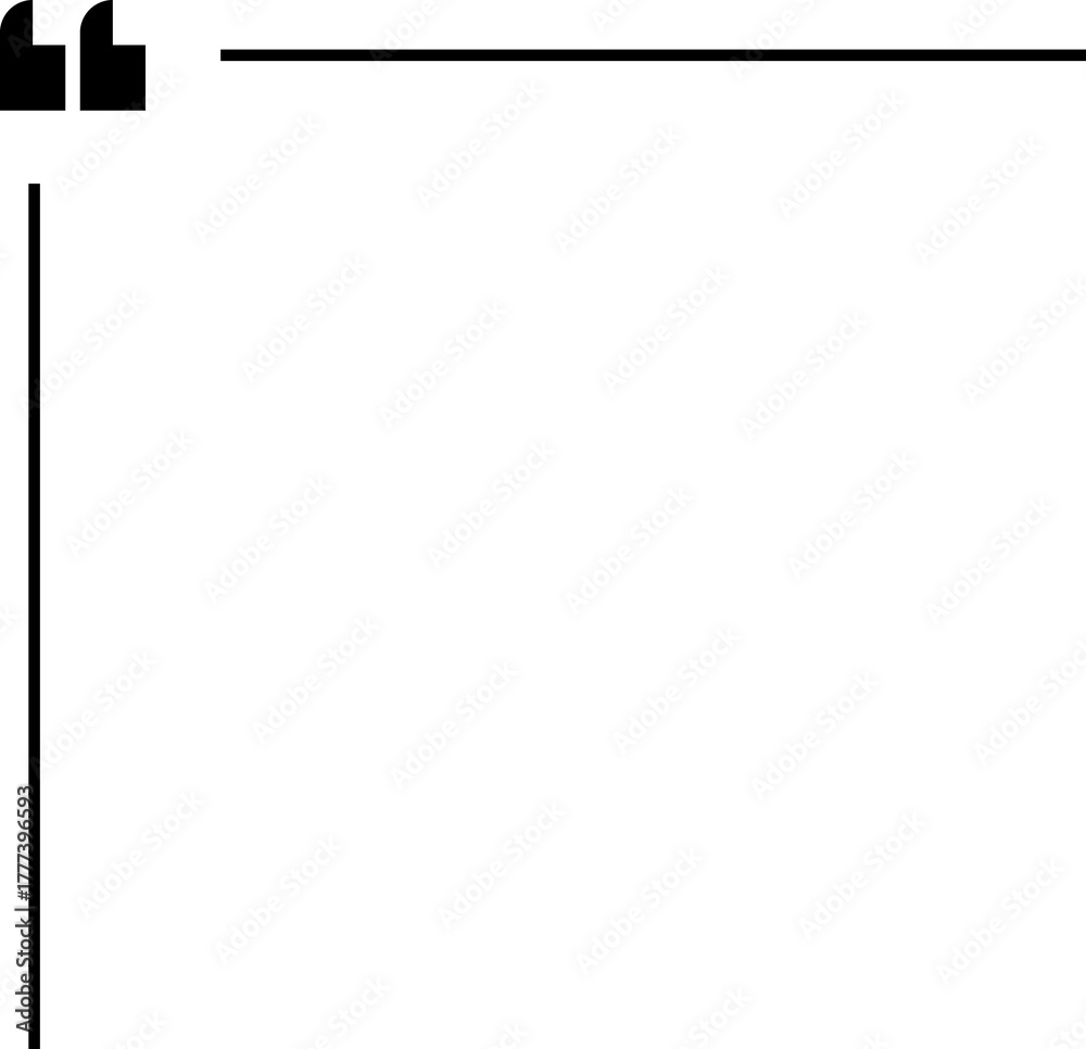 Obraz premium Quote box frame icon set. Monochrome simple horizontal frame. Quotes. Quotation marks. Comment, text box. Speech bubbles with quotation marks. Blank text message box for quotes. Blog post template.