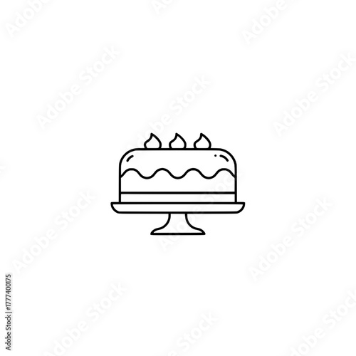 Icon of a cake representing concepts of dessert, celebration, and sweet treats