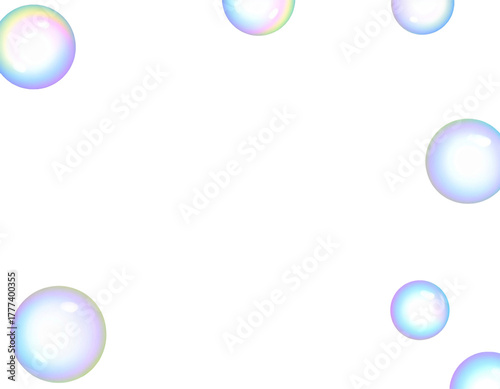 Soap Bubbles isolated on White
