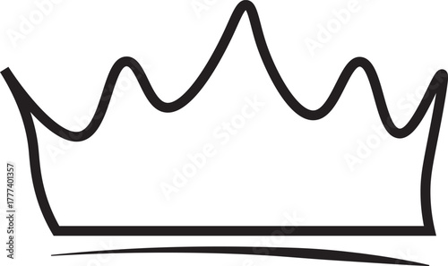 Hand-Drawn Crown Outline Doodle Symbol