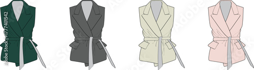 Elegant Vest Design Fashionable Sleeveless Blazer in Various Colors for Modern Women