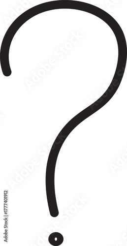 Hand-Drawn Question Mark Outline Doodle