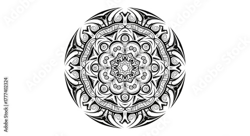 Intricate monochrome geometric pattern creating a harmonious balance and aesthetic appeal