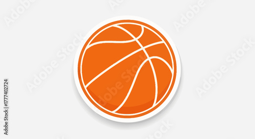 Stylized vector illustration showcasing an orange basketball with white lines on a plain backdrop