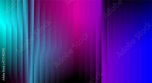 Abstract vertical stripes of teal pink and blue light