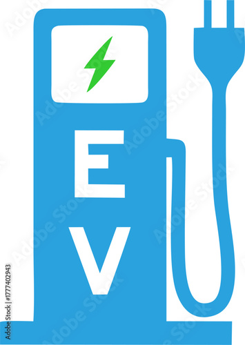 Blue EV Charging Station Icon