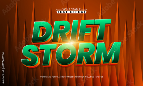 drift storm editable motorsport text effect for flyer and logo