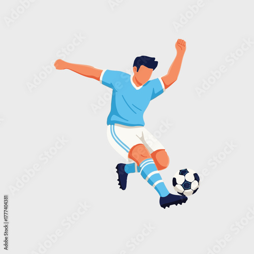 soccer player kicking ball