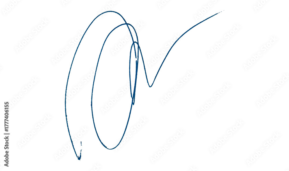 Fototapeta premium Blue Pencil Underline - Hand drawn horizontal chalk, marker or pencil lines. Design element for emphasis, text lines and decoration. Set on transparent background.