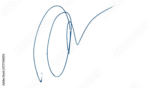 Blue Pencil Underline - Hand drawn horizontal chalk, marker or pencil lines. Design element for emphasis, text lines and decoration. Set on transparent background.