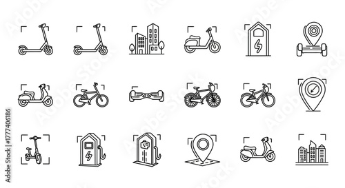 Urban Mobility Icons - Sustainable Transportation Solutions.