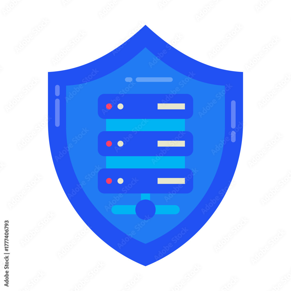 Obraz premium Network and Database Flat Icon | Cloud Computing and Data Server Vector Illustration for Web, App, and Technology Design