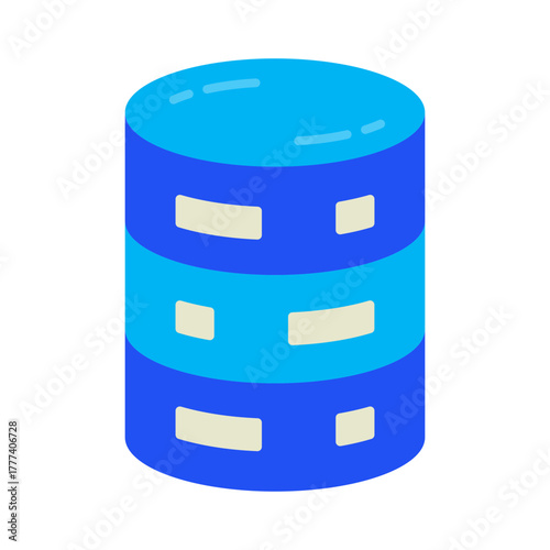Network and Database Flat Icon  | Cloud Computing and Data Server Vector Illustration for Web, App, and Technology Design