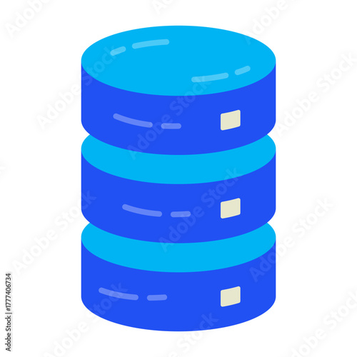 Network and Database Flat Icon  | Cloud Computing and Data Server Vector Illustration for Web, App, and Technology Design