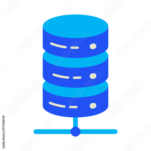 Network and Database Flat Icon  | Cloud Computing and Data Server Vector Illustration for Web, App, and Technology Design