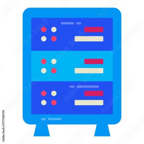 Network and Database Flat Icon  | Cloud Computing and Data Server Vector Illustration for Web, App, and Technology Design
