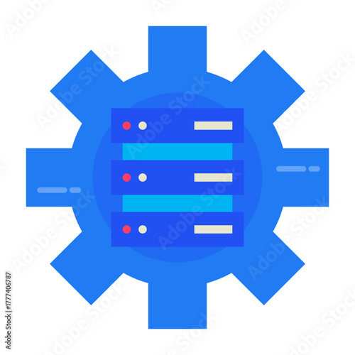 Network and Database Flat Icon  | Cloud Computing and Data Server Vector Illustration for Web, App, and Technology Design