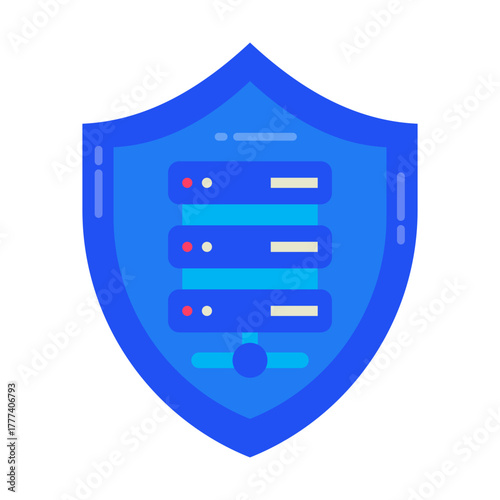 Network and Database Flat Icon  | Cloud Computing and Data Server Vector Illustration for Web, App, and Technology Design