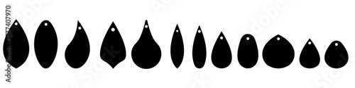 Earrings icon vector set. Teardrop earrings illustration sign collection. Bijouterie symbol or logo.