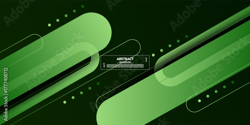 Abstract green circle banner background. Simple pattern with dynamic color shape design. EPS10 vector.