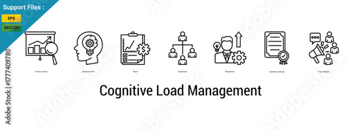 Cognitive Load Management  icon illustration concept.