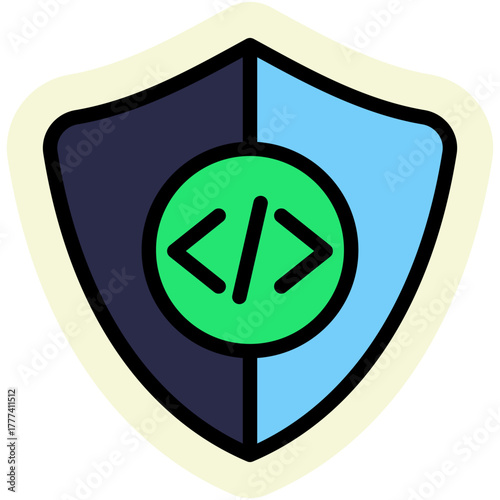 Coding Protection Icon Isolated on Transparent Background. Programming and Software Development Vector Illustration for Web, App, and Technology Design