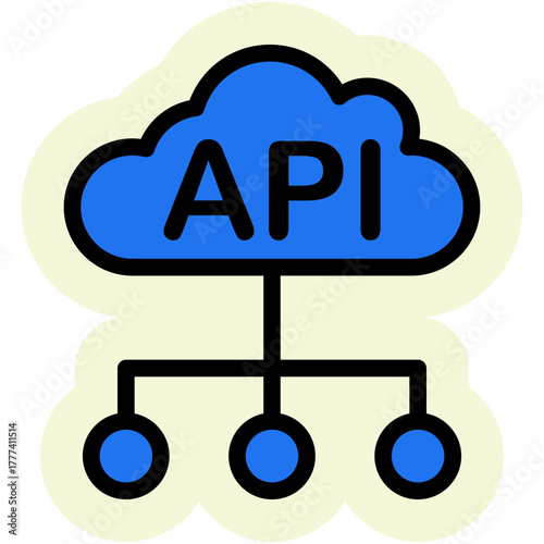 API Icon Isolated on Transparent Background. Programming and Software Development Vector Illustration for Web, App, and Technology Design