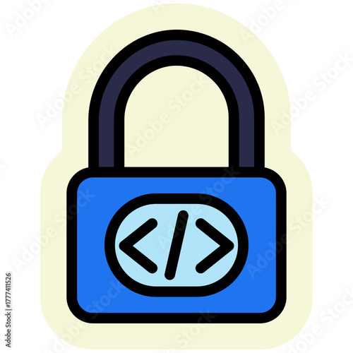 Coding Lock Icon Isolated on Transparent Background. Programming and Software Development Vector Illustration for Web, App, and Technology Design