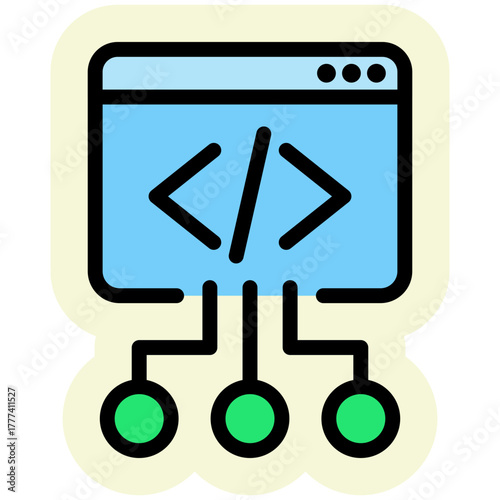 Coding Icon Isolated on Transparent Background. Programming and Software Development Vector Illustration for Web, App, and Technology Design