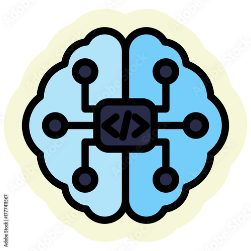AI Coding Icon Isolated on Transparent Background. Programming and Software Development Vector Illustration for Web, App, and Technology Design