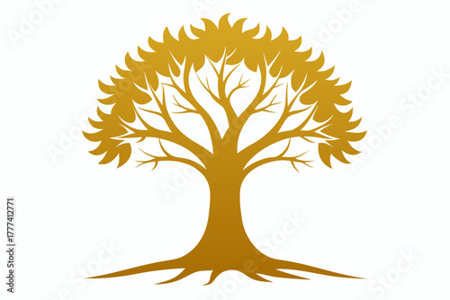 Golden Tree Silhouette