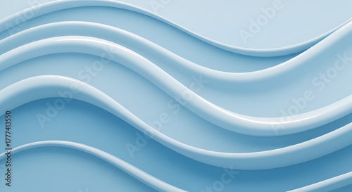 Fototapeta Naklejka Na Ścianę i Meble -  Abstract Wavy Blue Lines Background Texture