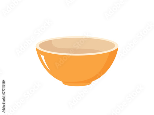 Bowl illustration, orange bowl for cooking or food
