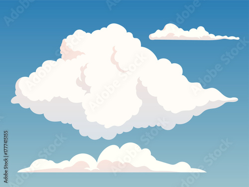 Cloudscape In Bright Blue Sky, cloud cartoon