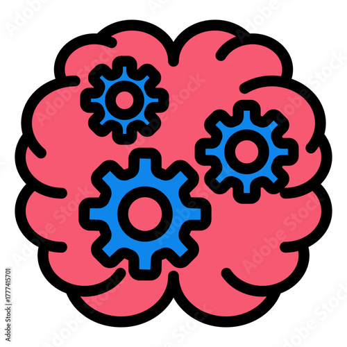 Brain Filled Icon | AI, Intelligence, and Creative Thinking Vector Illustration for Web, App, and Education Design