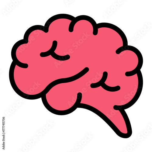 Brain Filled Icon | AI, Intelligence, and Creative Thinking Vector Illustration for Web, App, and Education Design