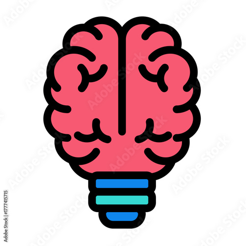 Brain Filled Icon | AI, Intelligence, and Creative Thinking Vector Illustration for Web, App, and Education Design