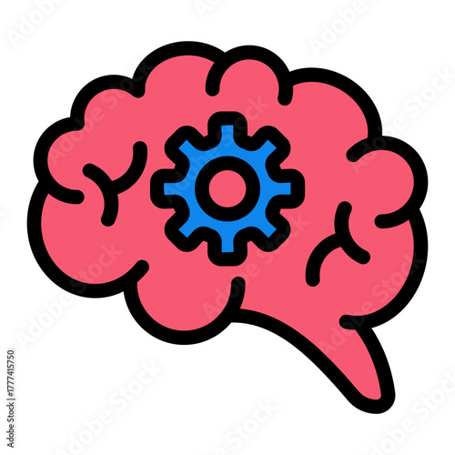 Brain Filled Icon | AI, Intelligence, and Creative Thinking Vector Illustration for Web, App, and Education Design