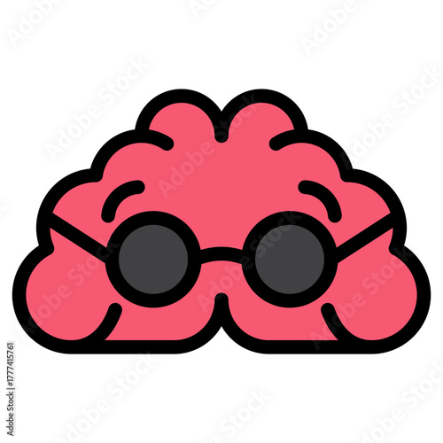 Brain Filled Icon | AI, Intelligence, and Creative Thinking Vector Illustration for Web, App, and Education Design