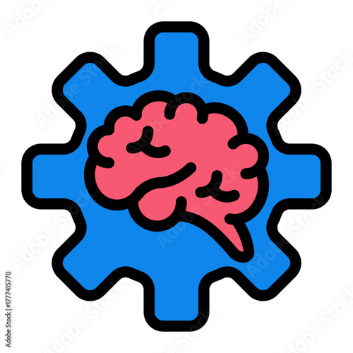 Brain Filled Icon | AI, Intelligence, and Creative Thinking Vector Illustration for Web, App, and Education Design